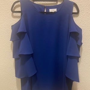 Royal blue cold shoulder blouse-size L